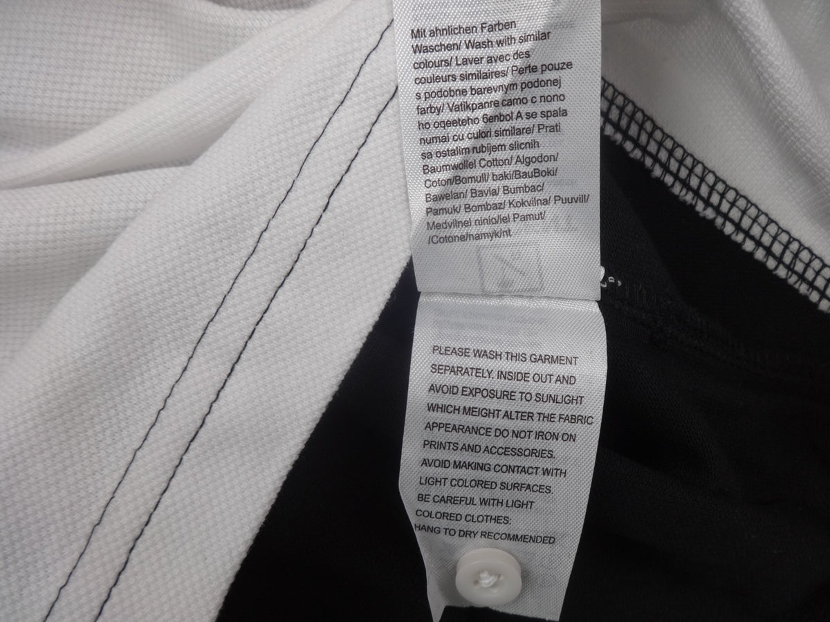Radicent Polo Shirt Men Medium Black White Colourblock Cotton Short Sleeve BNWT