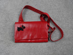 Radley Crossbody Bag Women Retro Vintage Strap Red Leather Dog Charm Zip Y2K UK