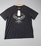 Vinceotto T Shirt Women One Size Black California Eagle Acid Wash Graphic Tee