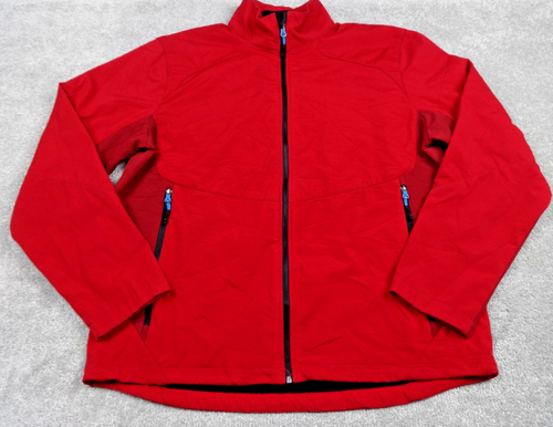 Champion  Full Zip Softshell Jacket Men Large Outdoor Sportswear Coat Red Fleece