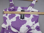 Jaded Dress Women UK 10 Purple Cow Print Belted Buckle Strappy Mini Cotton BNWT