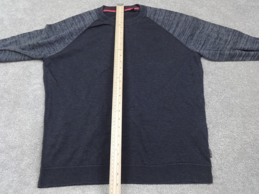 Ted Baker Jumper Mens Size 6 XXL Silk Grey Crew Neck Knit Pullover Long Sleeve