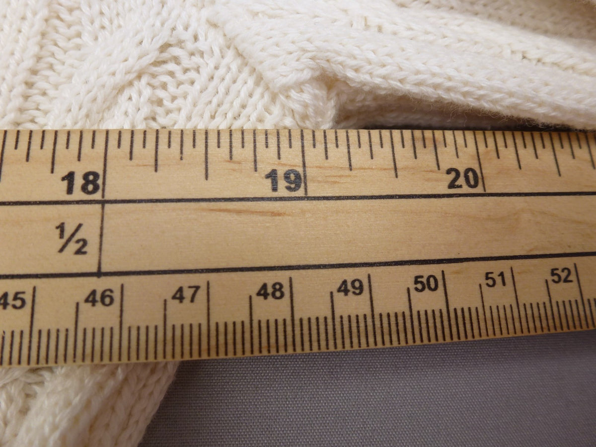 Tommy Hilfiger Jumper Men Small Cream Cable Knit Signature Stripe Crew Neck
