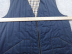 Aquascutum Gilet Mens XL Navy Quilted Zip Waistcoat Made In England Vintage