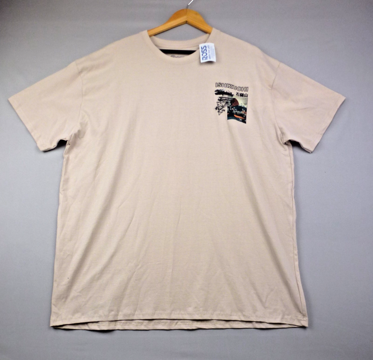 GSTR T Shirt Men 2XL Beige Mount Ishizuchi Japan Graphic Back Print 100% Cotton