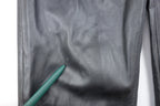 Zara Trouser Women EU 42 UK 14  Black Faux Leather Straight Biker Wet Look Pants