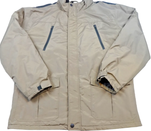 Atlas For Men Jacket Mens 2XL Beige Outdoor Quilted Lining Warm Winter Coat Zip