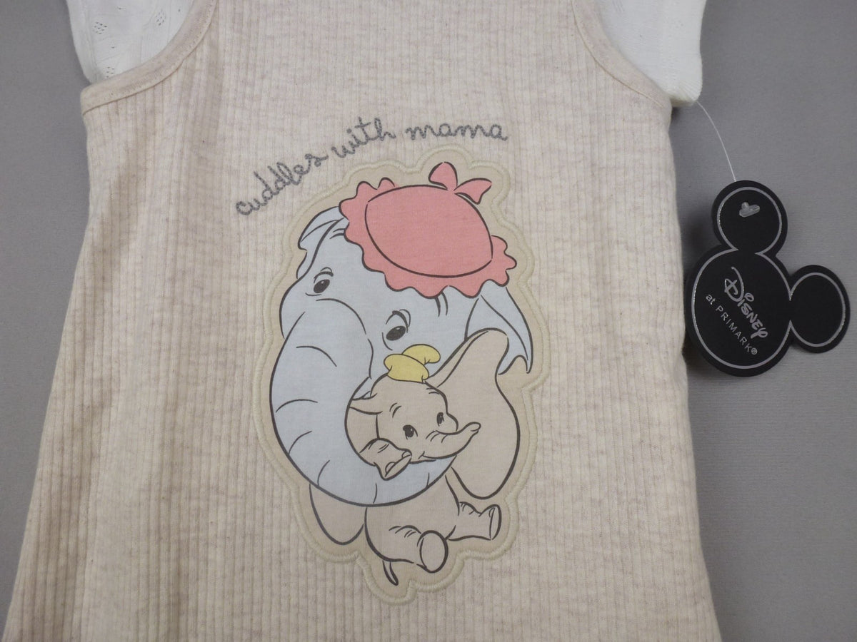 Disney Romper Baby 6-9 Months Dumbo Unisex Sleepsuit Footed Cotton Cream BNWT