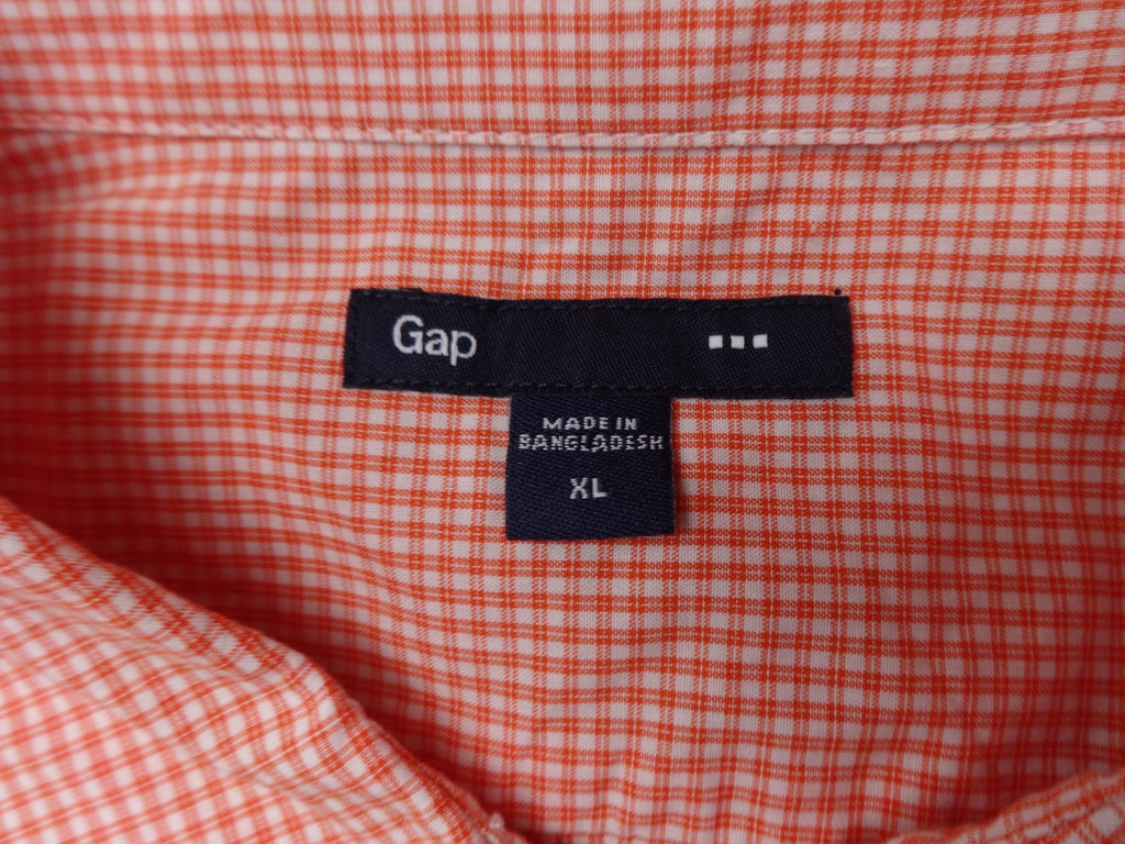 Gap Men’s XL Red Gingham Check Shirt Long Sleeve 100% Cotton Casual Workwear