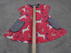 Mini Boden Dress Girls 2-3Y Pink Unicorn Print Short Sleeve Pockets Cotton Kids
