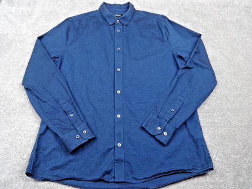 Burton Menswear London Men’s Shirt Blue Long Sleeve 100% Cotton Size L (42–44”)