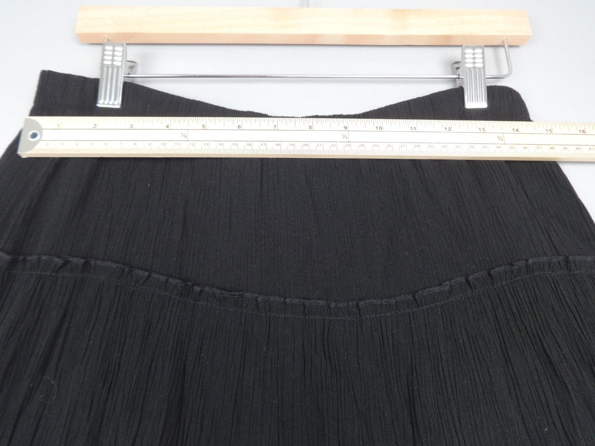 Vintage SAG HARBOR Skirt Womens UK 10 Black Boho Tiered Midi Prairie Cottagecore