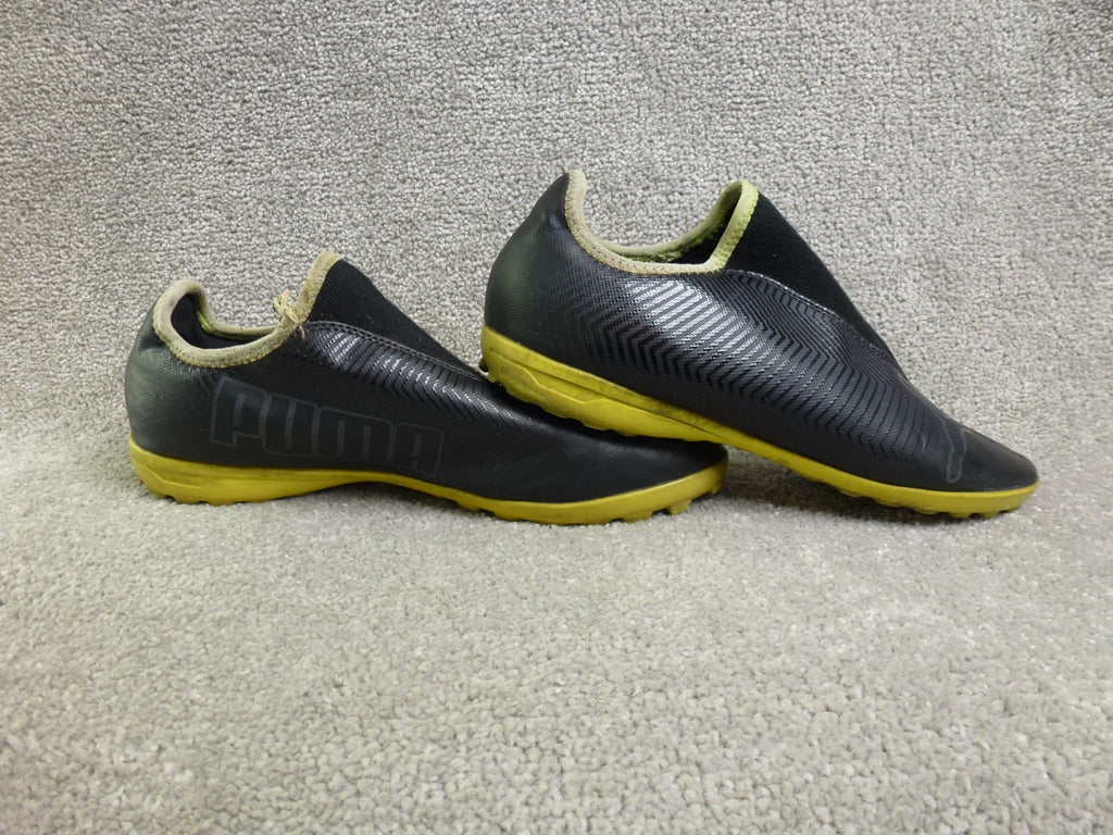 Puma Tacto TT Football Trainers Unisex UK 10 Astro Turf Black Yellow Boots