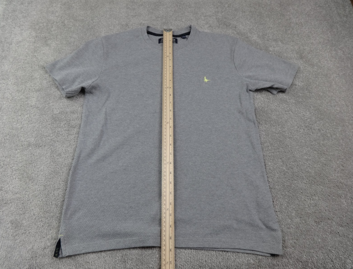 Jack Wills T Shirt Mens Small Grey Textured Cotton Crew Neck Casual Logo Tee Top