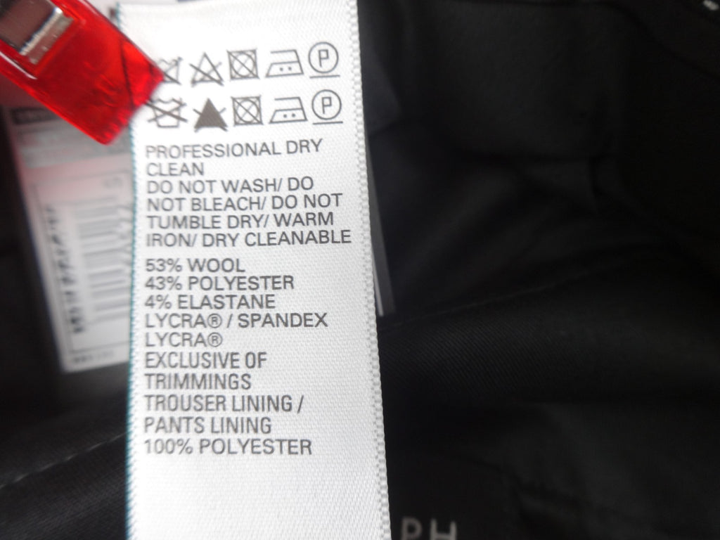 Autograph Trousers Mens W40 L29 Black Tailored Fit Wool Rich Formal Stretch BNWT