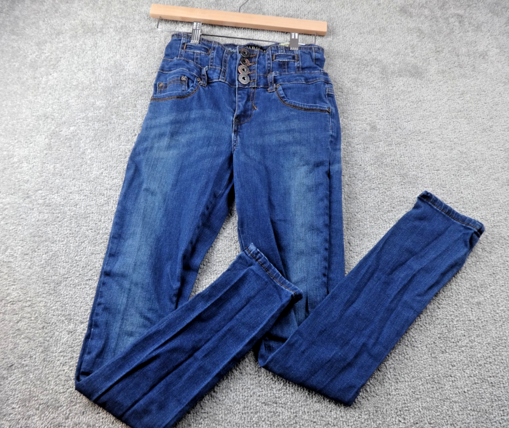 Parisian Jean Women UK10 Blue High Waist Skinny Stretch Denim Casual Flattering