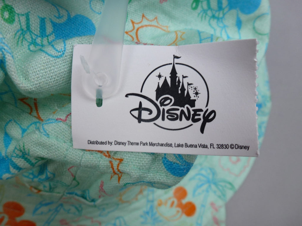 Disney Sun Hat Adult 57cm Mint Mickey Mouse Tropical Wide Brim Holiday Beach Hat