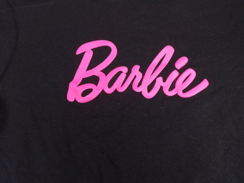 Barbie Tracksuit Girls 10-11 Years BNWT Black Crop Top Flare Pants Logo Y2K Soft