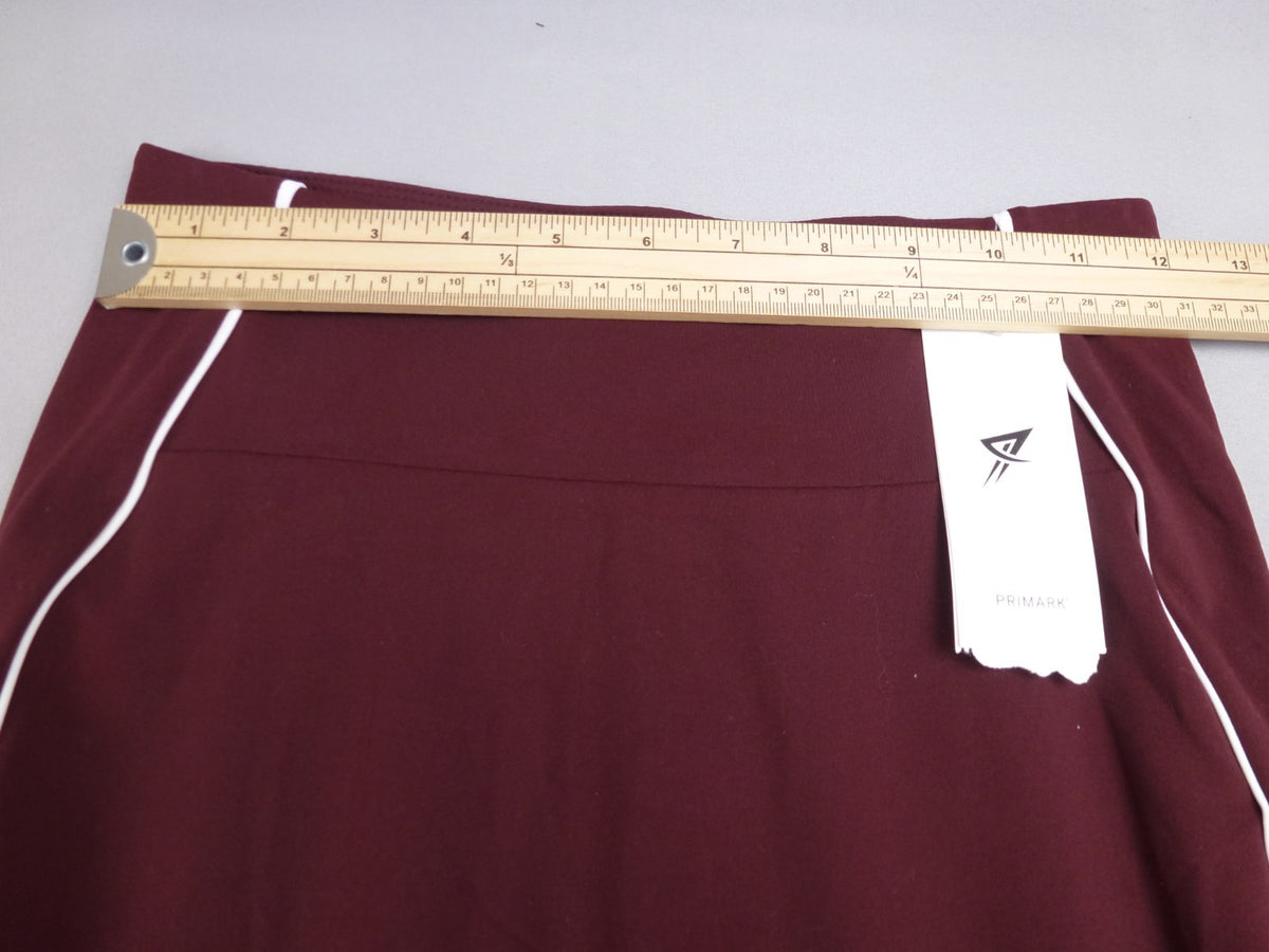 Primark Leggings Women UK 10 Burgundy High Waist Gym Yoga Running Activewear NEW