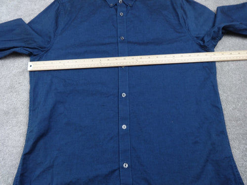Burton Menswear London Men’s Shirt Blue Long Sleeve 100% Cotton Size L (42–44”)