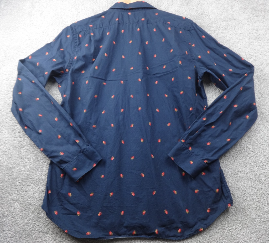 PS Paul Smith Shirt Mens Large Blue Cotton Tailored Fit Pattern Portugal Comfort