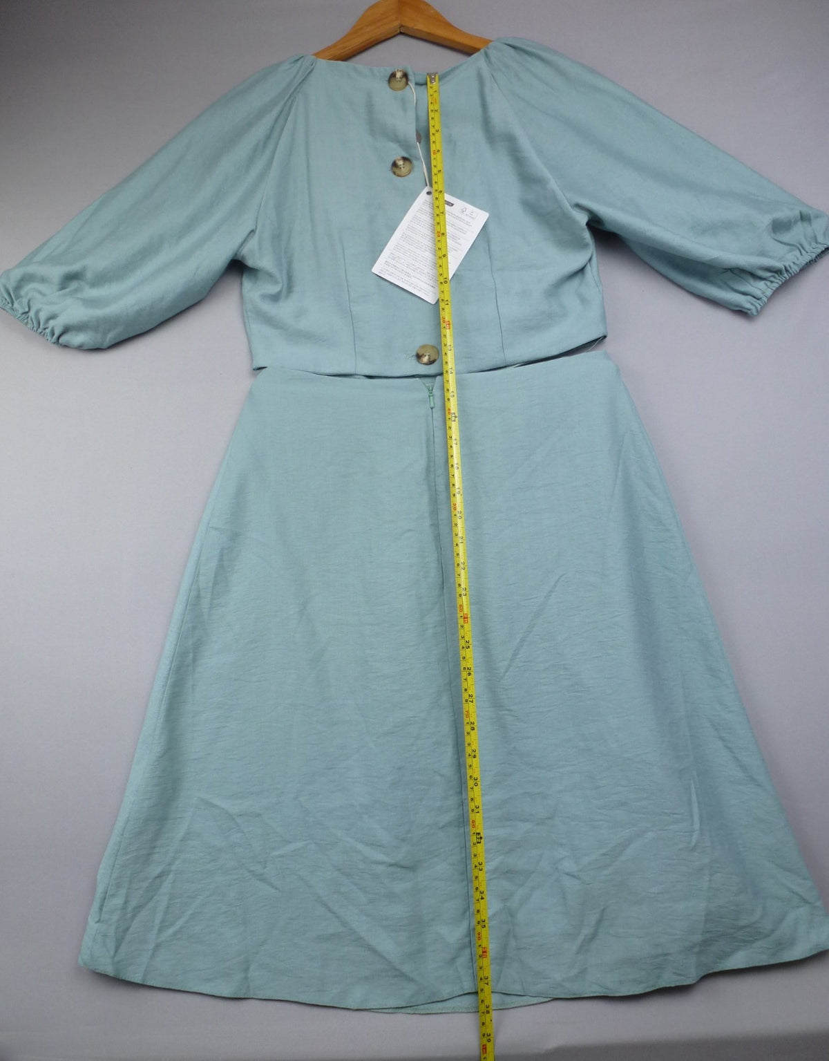 Closet London Dress Women UK 12 Mint Green Midi Wedding Cut Out Puff Sleeve BNWT