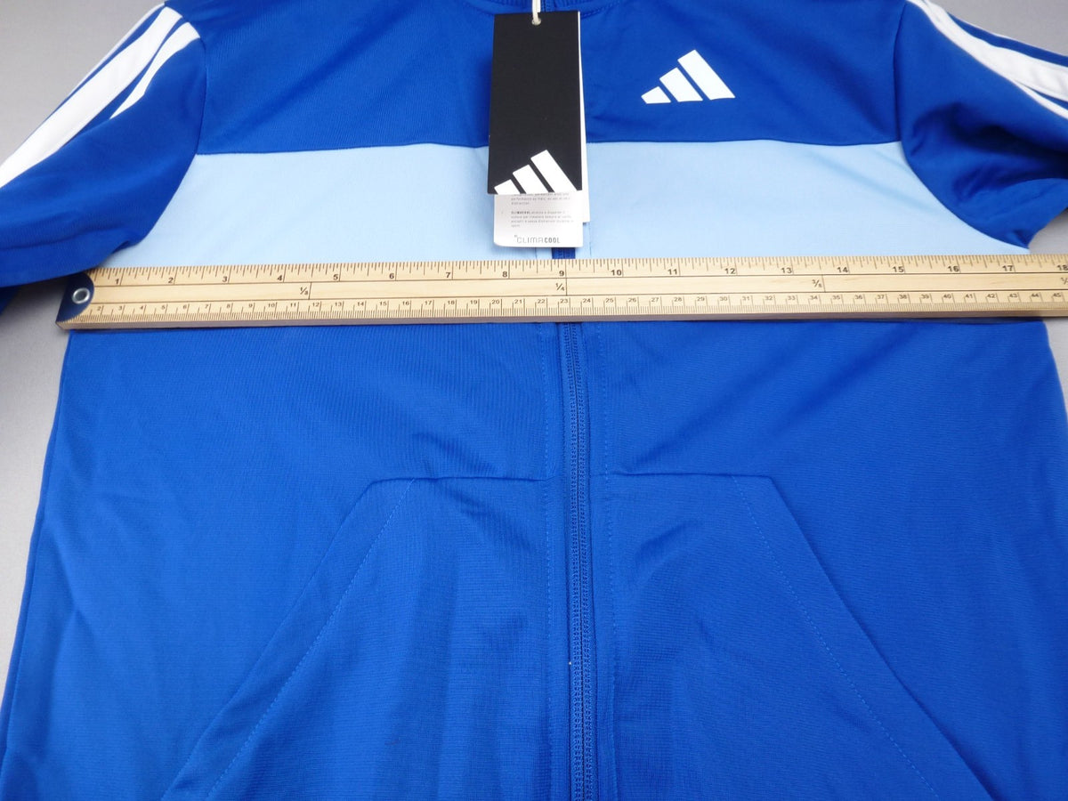 Adidas Track Jacket Boys 11-12 Years Blue Full Zip 3 Stripe Sports Casual NWT
