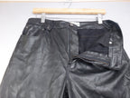 Zara Trouser Women EU 42 UK 14  Black Faux Leather Straight Biker Wet Look Pants