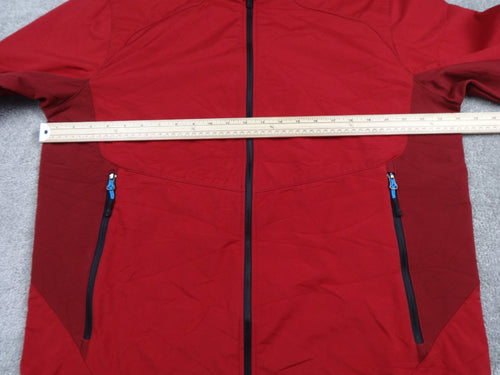 Champion  Full Zip Softshell Jacket Men Large Outdoor Sportswear Coat Red Fleece