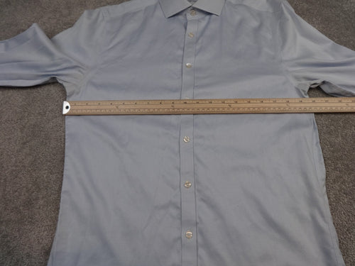 Charles Tyrwhitt Shirt Mens Size 15.5in  Extra Slim Blue Check Non Iron Cotton