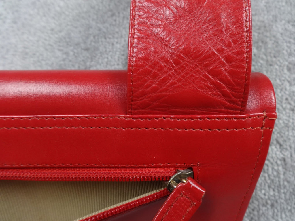 Radley Crossbody Bag Women Retro Vintage Strap Red Leather Dog Charm Zip Y2K UK