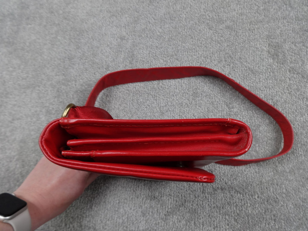 Radley Crossbody Bag Women Retro Vintage Strap Red Leather Dog Charm Zip Y2K UK