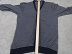 Arsenal Cardigan Men XXL Navy Grey Stripe Button Up Elbow Patch Casual Football