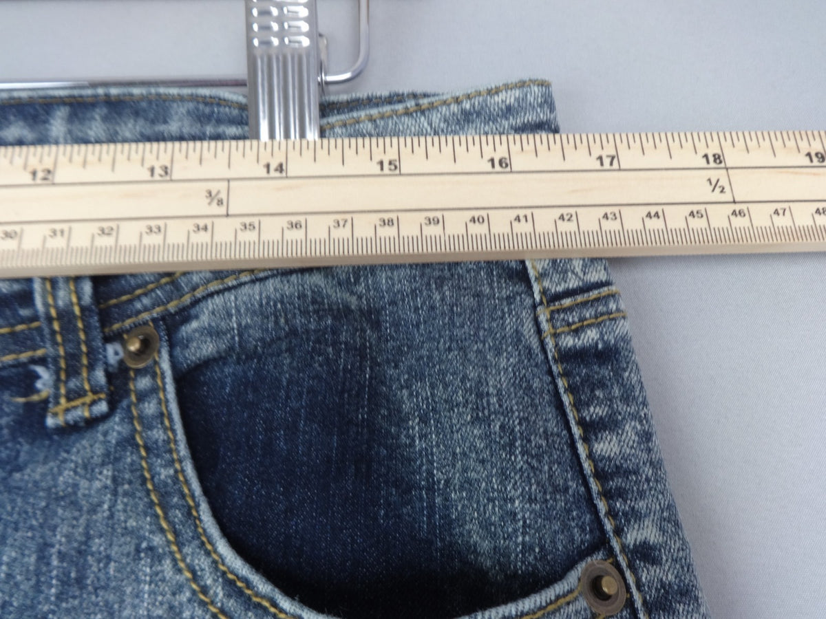 Francesco Donni Jeans Mens Large Blue Distressed Slim Fit Stretch Denim Y2K BNWT