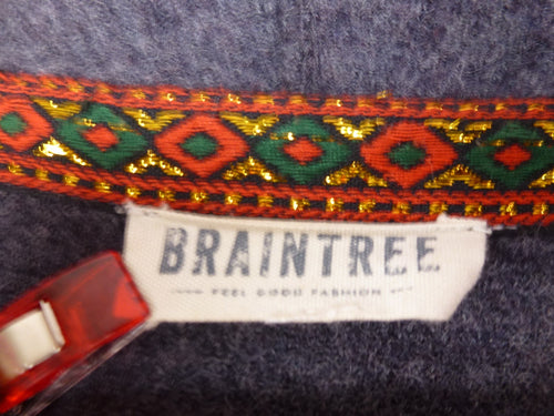 Braintree Cardigan Womens 18 Grey 100% Wool Wrap Boho Crochet Festival Knit