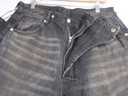 Free World Order Jeans Men Medium Black FVVO Wide Leg Y2K Distressed Denim BNWT