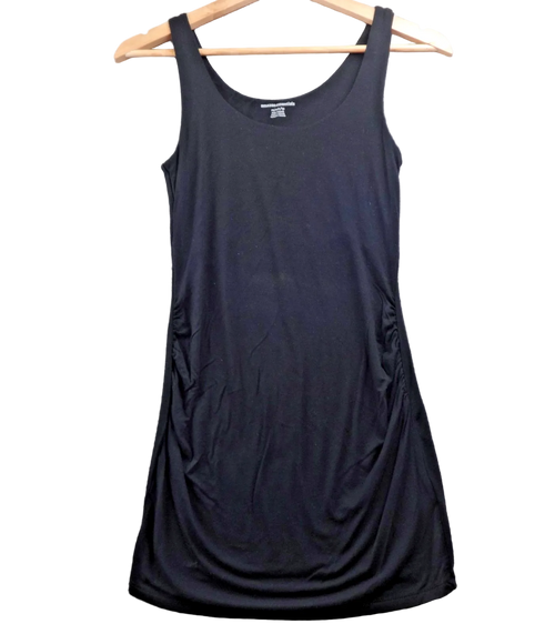Amazon Womens Top XS Black Ruched Stretch Maternity Style Longline Casual New