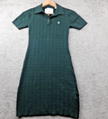 Jack Wills Polo Dress Womens UK 8 Green Cable Knit Preppy Classic Casual Logo