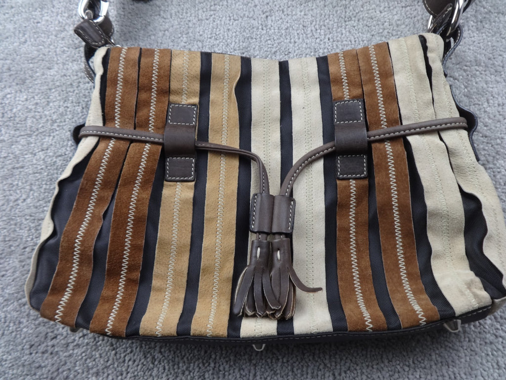 Gianni Conti Shoulder Bag Womens  Suede Leather Patchwork Y2K Retro Versatile