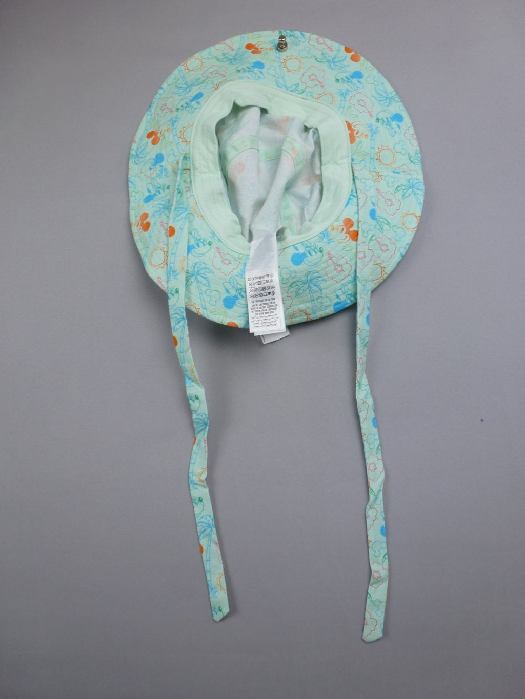 Disney Sun Hat Adult 57cm Mint Mickey Mouse Tropical Wide Brim Holiday Beach Hat