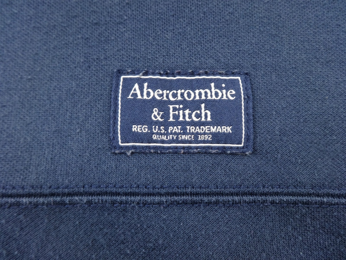 Abercrombie & Fitch Track Jacket Mens XL Navy Full Zip Logo Tape Retro Y2K Soft