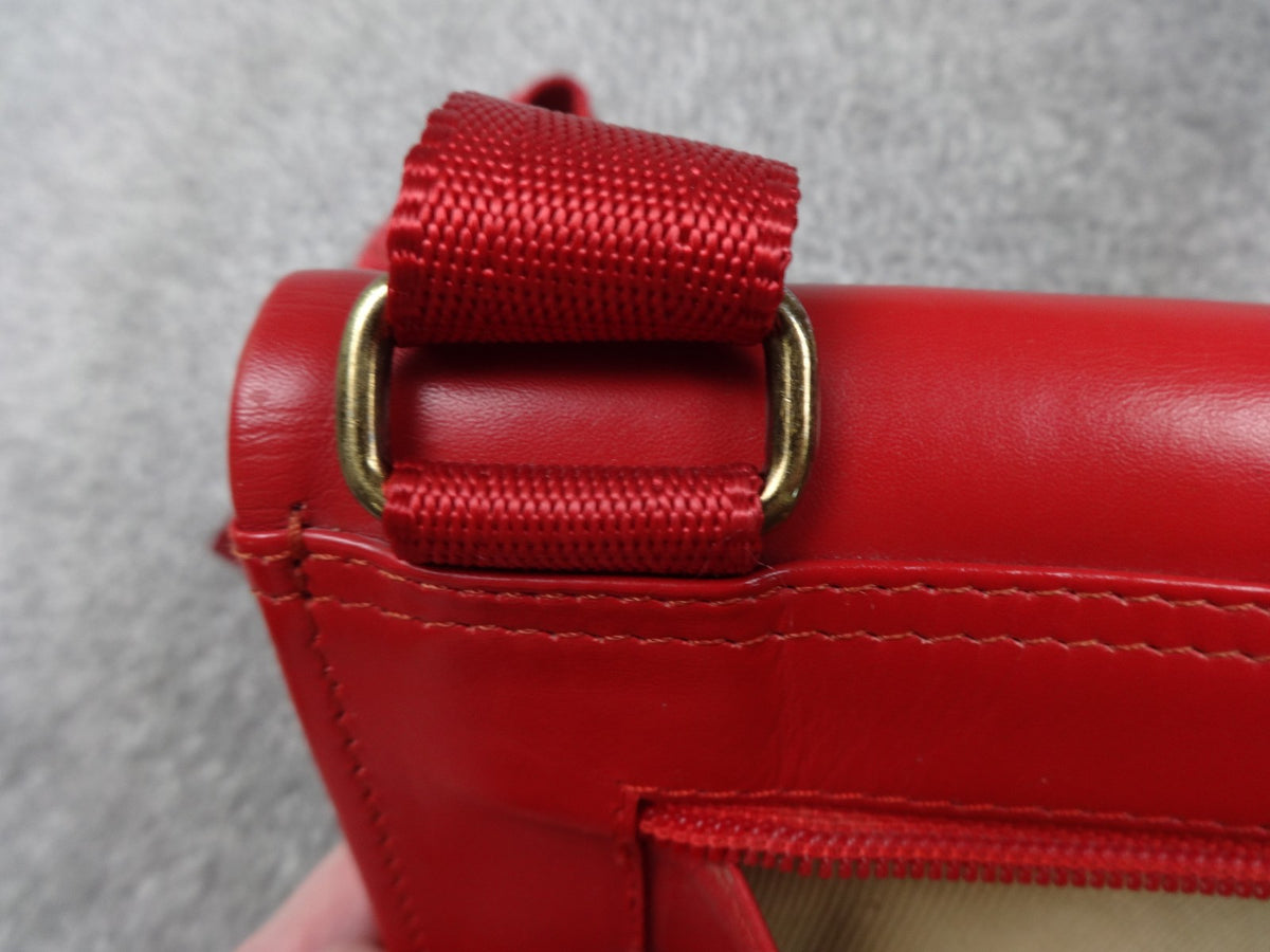 Radley Crossbody Bag Women Retro Vintage Strap Red Leather Dog Charm Zip Y2K UK
