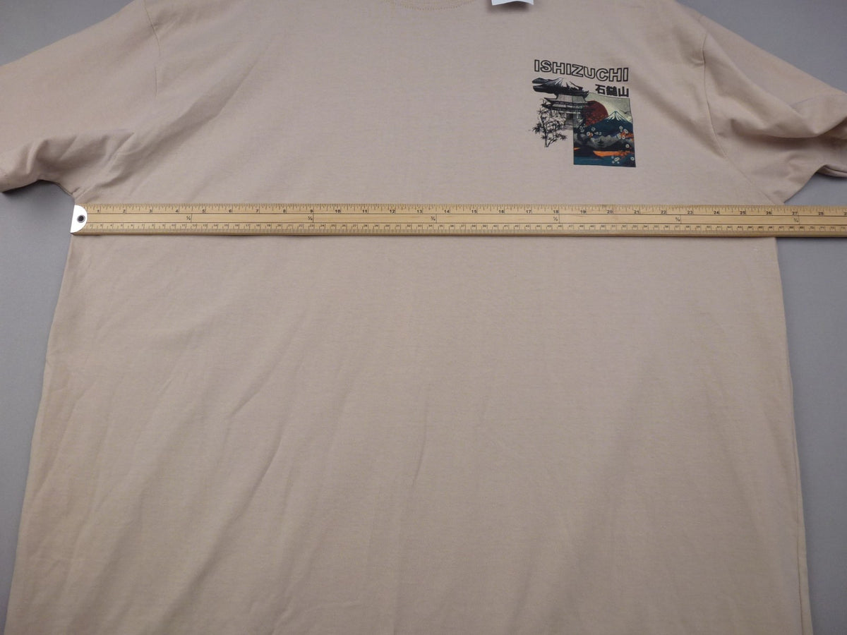 GSTR T Shirt Men 2XL Beige Mount Ishizuchi Japan Graphic Back Print 100% Cotton