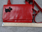 Radley Crossbody Bag Women Retro Vintage Strap Red Leather Dog Charm Zip Y2K UK