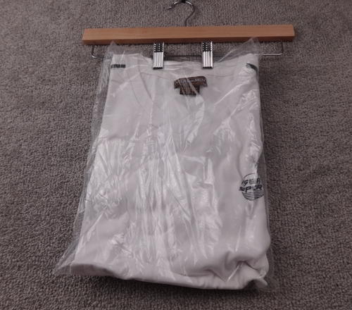 Atlas For Men T Shirt Mens XL White Sea Sport V Neck Short Sleeve Tee Brand New