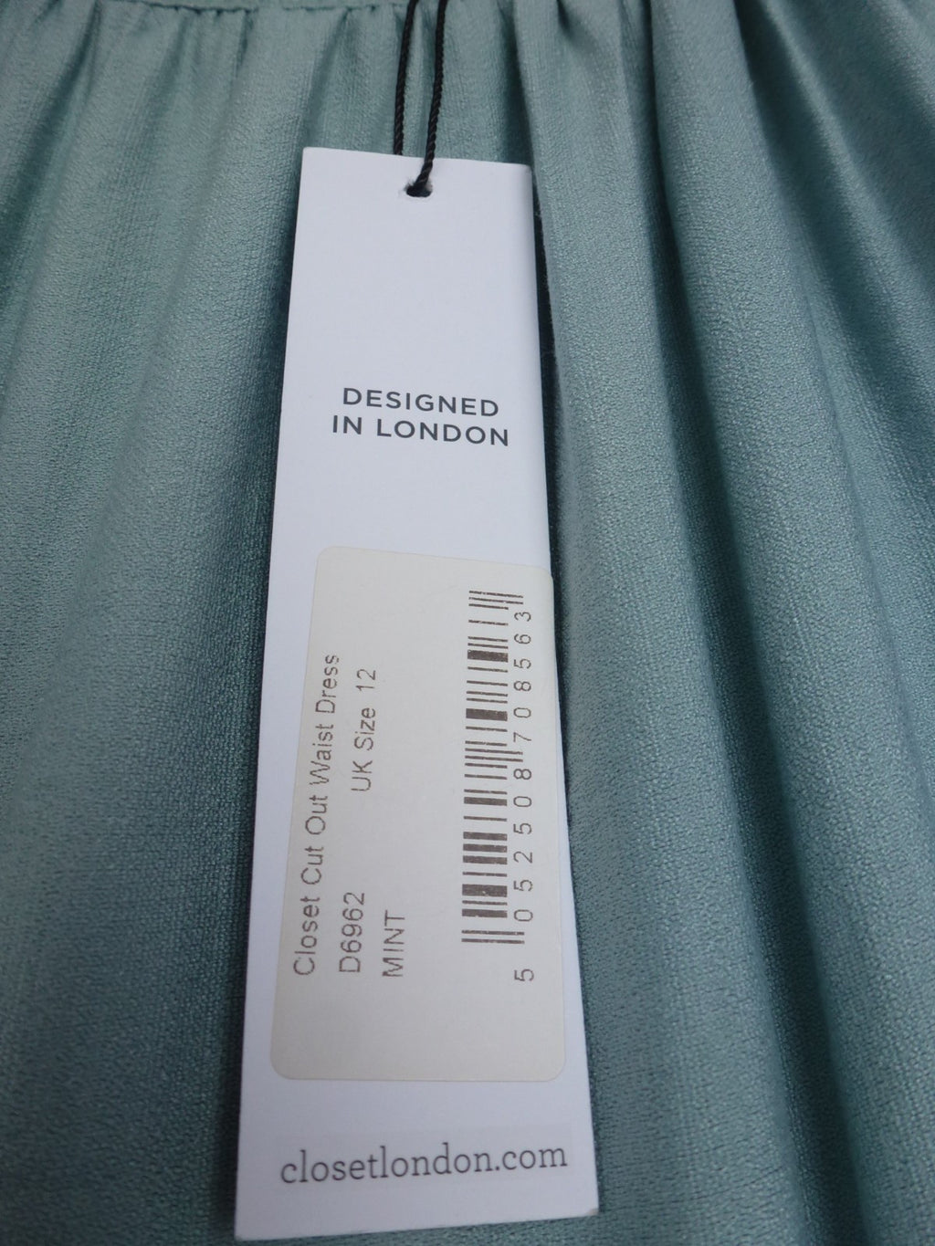 Closet London Dress Women UK 12 Mint Green Midi Wedding Cut Out Puff Sleeve BNWT