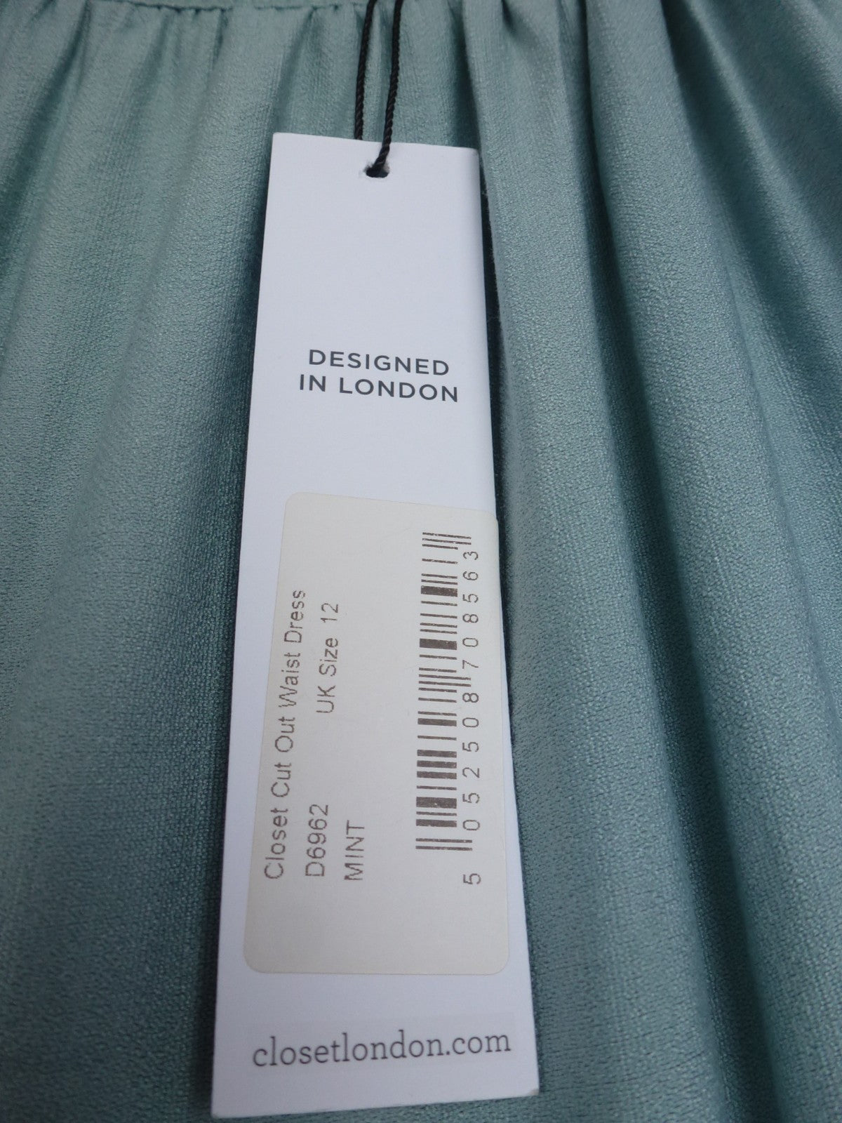 Closet London Dress Women UK 12 Mint Green Midi Wedding Cut Out Puff Sleeve BNWT