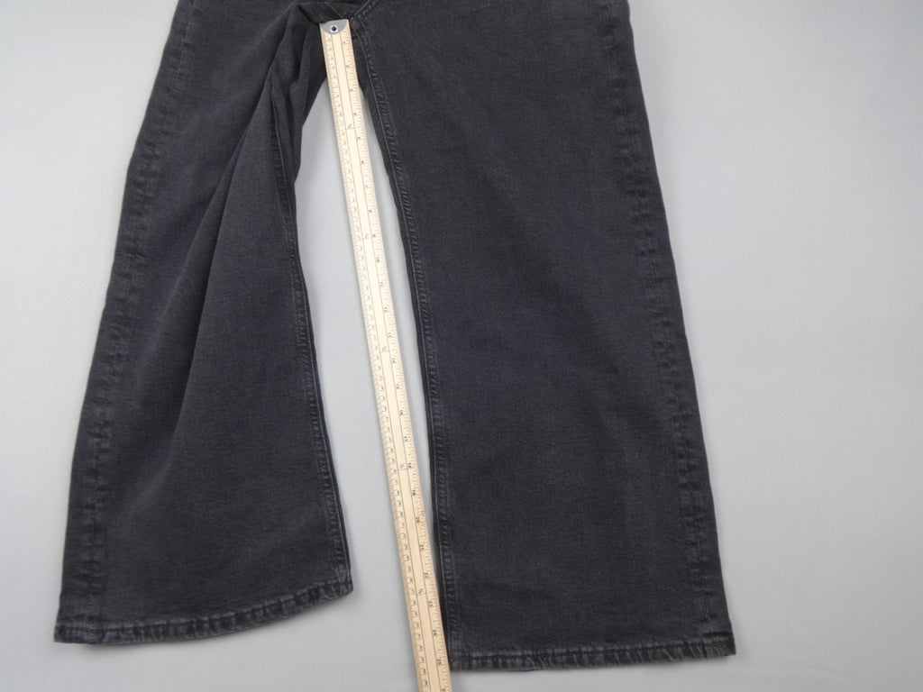 H&M Jeans Womens UK 10 Black Wide Leg High Waist Cropped Denim Retro BNWT Y2K