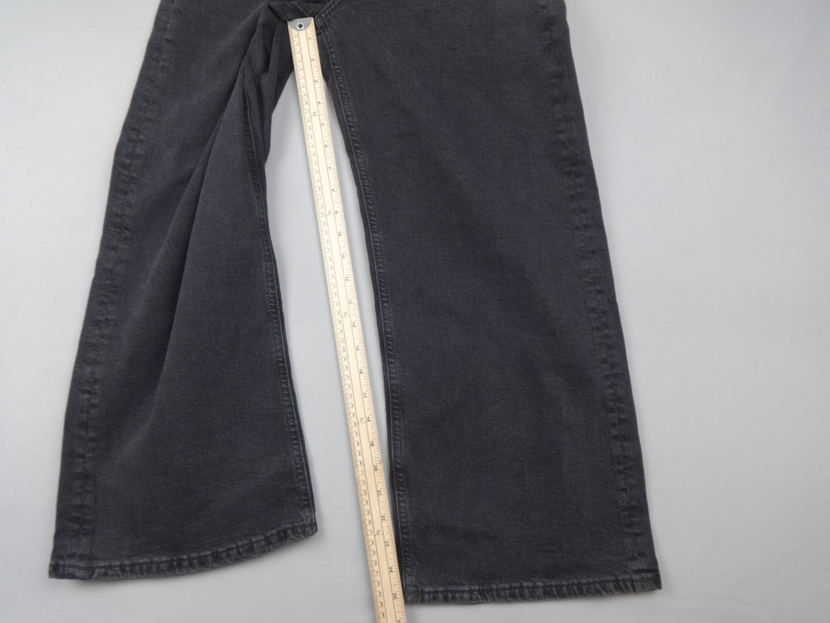 H&M Jeans Womens UK 10 Black Wide Leg High Waist Cropped Denim Retro BNWT Y2K