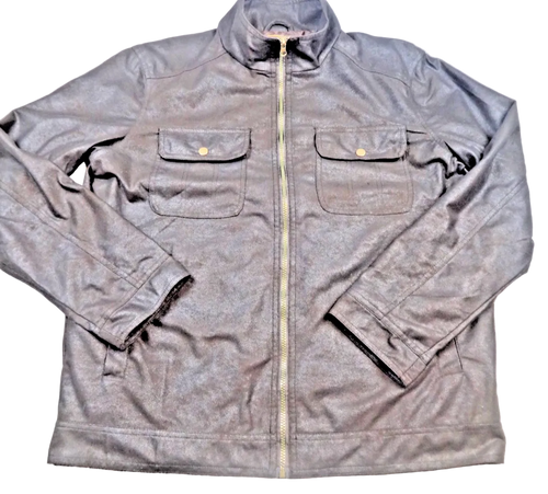 Atlas For Men Jacket Mens Extra Large Brown Faux Leather Look Outdoor Coat Light